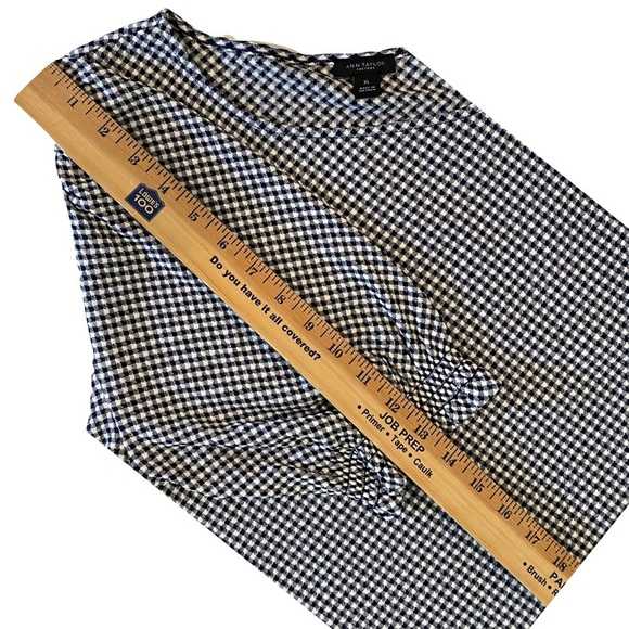 Ann Taylor Scoop Neck Checkered Print Top with Half Sleeves Size XL - Picture 8 of 8